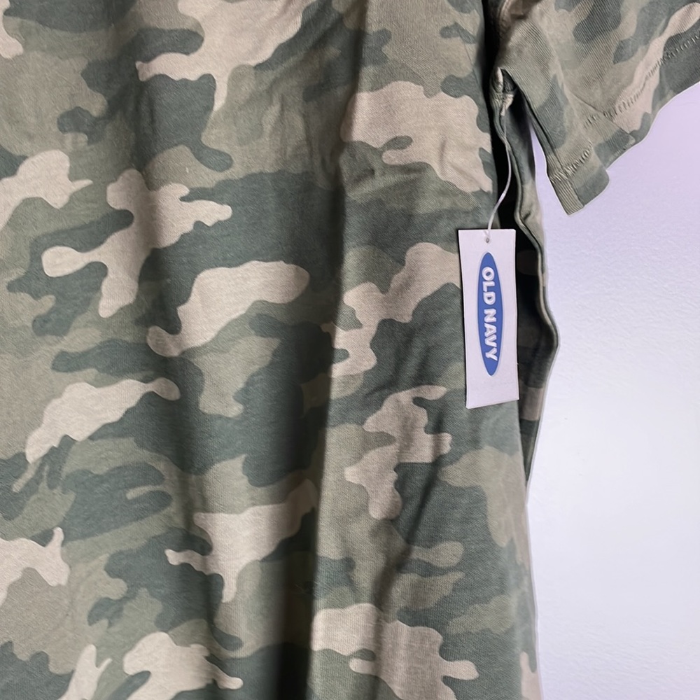 New Cute Old Navy Olive Camo Comfy T shirt Mini Dress Size XL - Picture 2 of 7